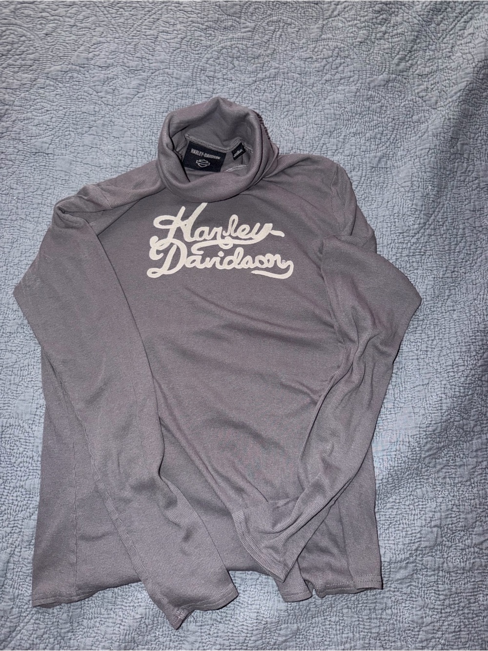 Harley-Davidson Gray Script Turtleneck Sweater